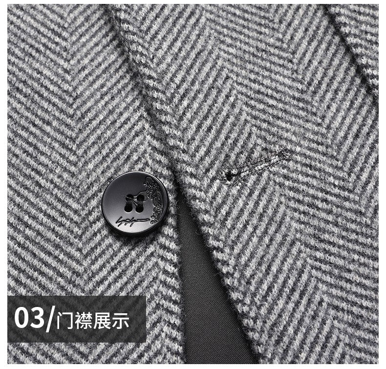 Autumn Winter Woolen Jacket for Men High-quality Casual Business Short Trends Coat Thickened and Warm Social Overcoat 2023