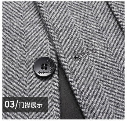 Autumn Winter Woolen Jacket for Men High-quality Casual Business Short Trends Coat Thickened and Warm Social Overcoat 2023