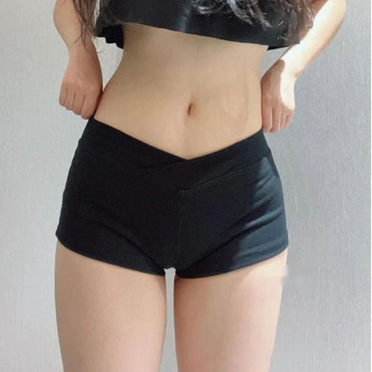 Ultra Short Sports Shorts Black Ballet Pants Tight Low Waist Shorts Simple Casual Fitness Running Shorts Sports Accessories