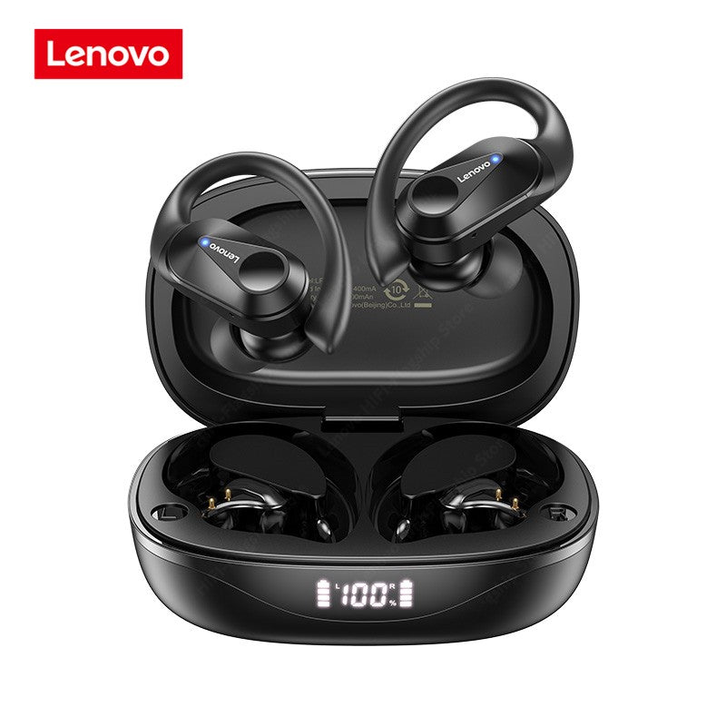 Fones de ouvido sem fio Lenovo LP75 TWS Bluetooth 5.3 com redução de ruído, gancho esportivo, estéreo HiFi, à prova d'água para jogos