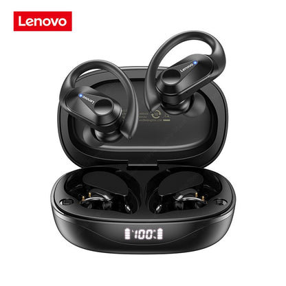 Fones de ouvido sem fio Lenovo LP75 TWS Bluetooth 5.3 com redução de ruído, gancho esportivo, estéreo HiFi, à prova d'água para jogos