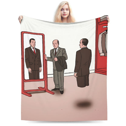 Mirror of Identity Flannel Blankets Winter Guy Billout Super Warm Throw Blanket for Child Novelty Bedspread Sofa Bed Cover