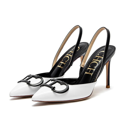 CHCH Salto Alto Feminino 2025 Ponta Fina Destiny Bico Fechado Salto com Tiras Sapatos de Festa Casamento Sexy 9cm