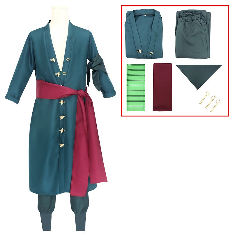 Fantasia Wano Country Roronoa Of Zoro Cosplay Kimono Anime Pirate Disfraz Costume Men Male Halloween Carnival Party Clothes