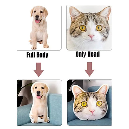Travesseiro Personalizado Novo de Inverno com Foto Almofada de Cachorro e Gato 3D com Estampa de Desenho Animado de Animais para Sofá e Cama Decorações Presentes de Aniversário Exclusivos