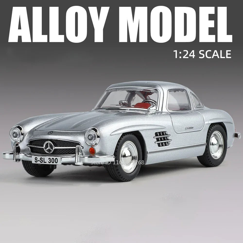 1:24 GTR F1 Safety 300SL Carro Esportivo Modelo Brinquedo Liga Fundido Som Luz Amortecedor Modelos De Veículos Em Miniatura Coleção Presente