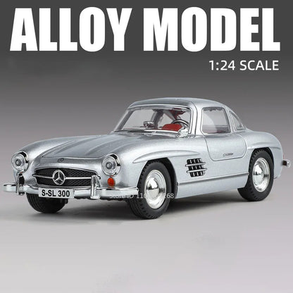 1:24 GTR F1 Safety 300SL Carro Esportivo Modelo Brinquedo Liga Fundido Som Luz Amortecedor Modelos De Veículos Em Miniatura Coleção Presente