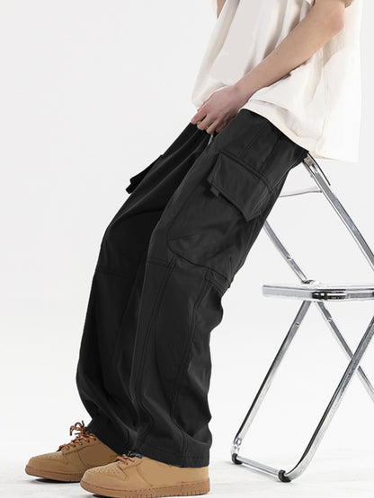 Calça Cargo Casual Masculina Plus Size Secagem Rápida Esportiva ao Ar Livre Impermeável Calça de Trabalho Masculina Streetwear Masculina Esportiva