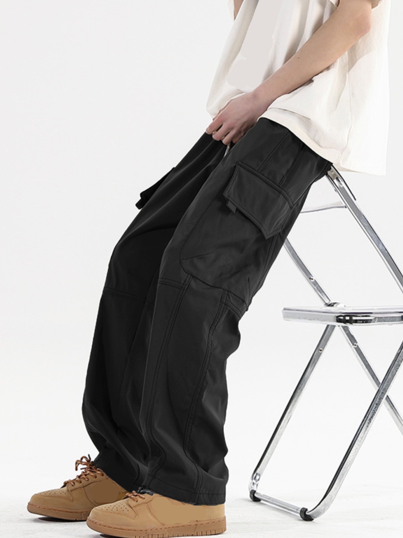 Calça Cargo Casual Masculina Plus Size Secagem Rápida Esportiva ao Ar Livre Impermeável Calça de Trabalho Masculina Streetwear Masculina Esportiva