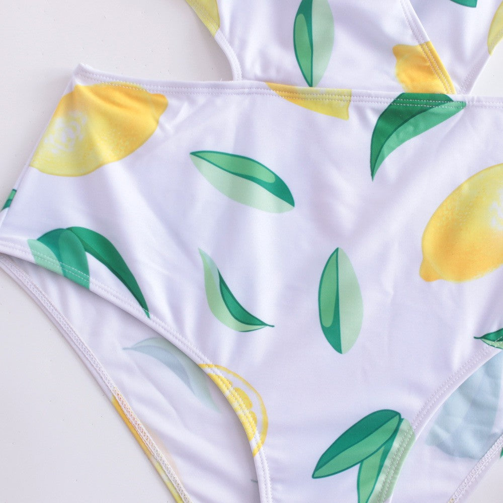 V-neck Halter Bikini Hollow Out Bandage Backless Monokini Vacation Swimwears Women Swimsuit Brazilian Beach Outfit Bathing Suits