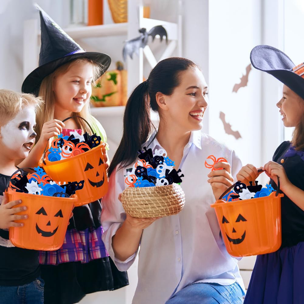 12/24/36 Pcs Ghost Pumpkin Spider Fingertip Spindle for Halloween Ghost Festival Carnival Party Gift Memorial School Prize Pack