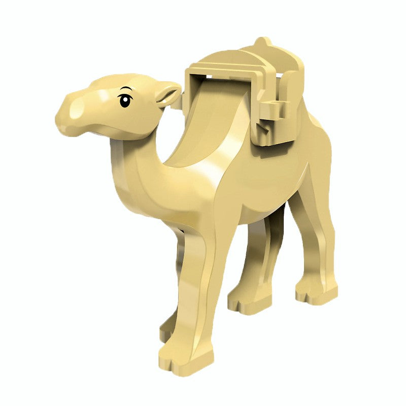 MOC Zoo Animal Building Block Accessories Set  Elephants Camel Deer Medieval Wolves Dinosaur Bricks Tyrannosaurus Model Toy