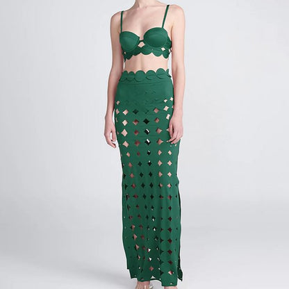 Summer Women Sexy Swimsuit Laser Cutting Circularity Bikini Set One Piece Swimwear Vacation Beachwear Luxury Bathing Suit