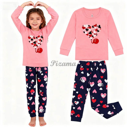 100 Cotton Girls Pajamas Sets Bunny Airplane Castle Animal Cartoon Kids Pyjamas Boys Pijamas Infantil Xmas Children Sleepwear
