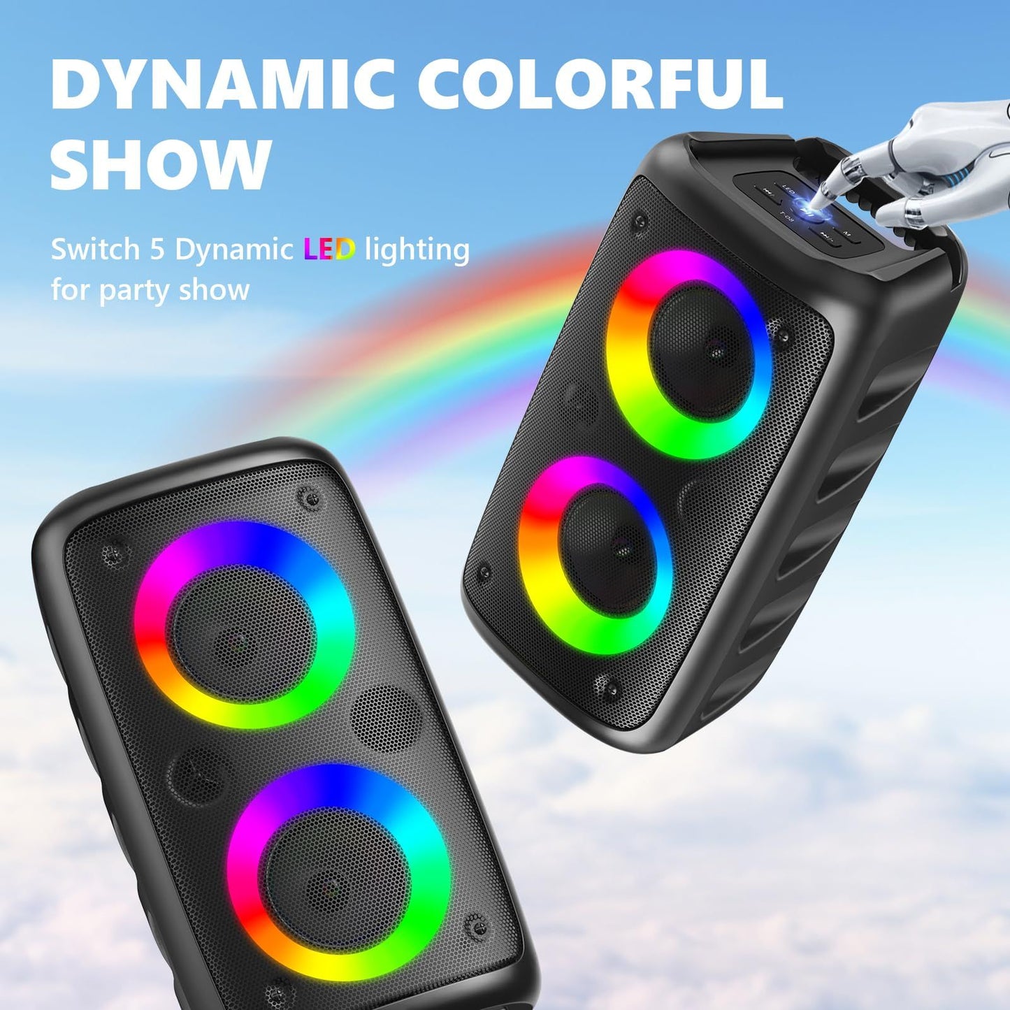 A caixa de som sem fio HY-3317 vem com subwoofer, microfone grátis e som surround com qualidade de cinema