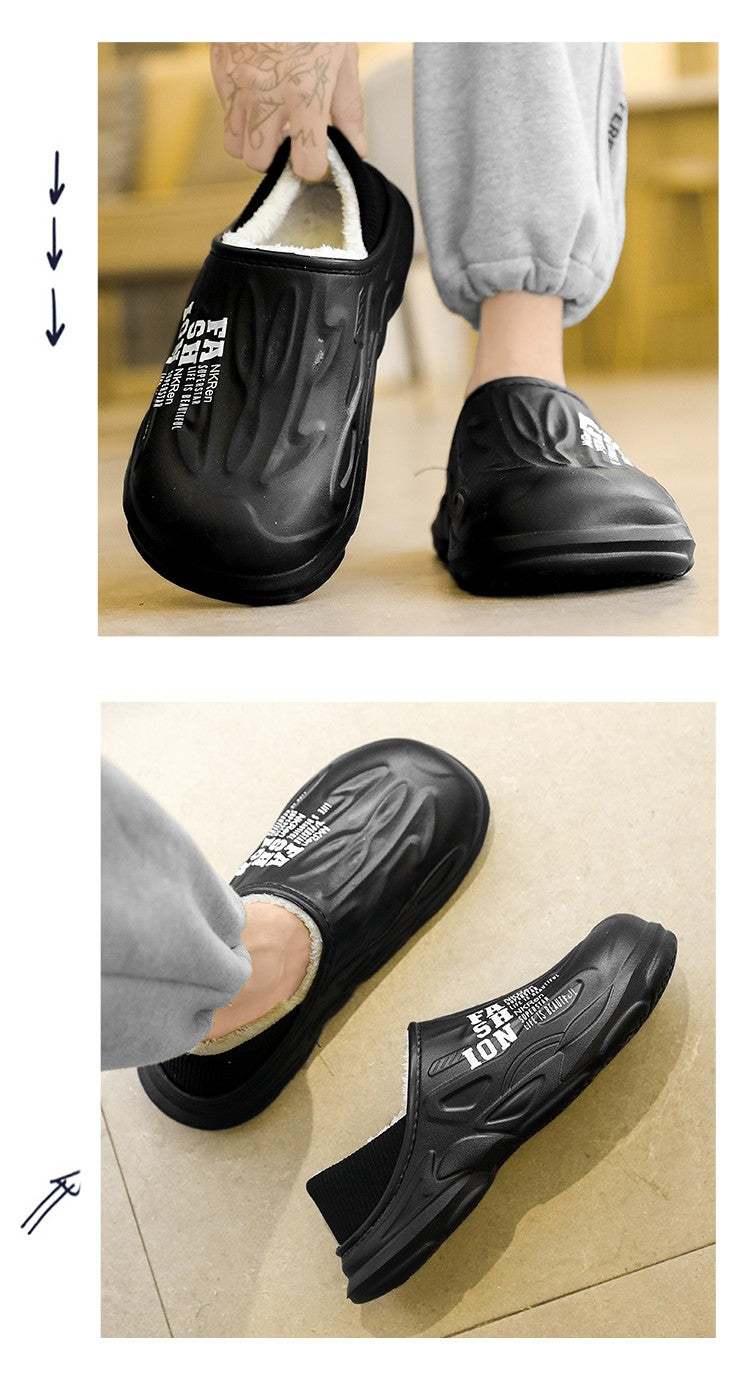 Winter Warm Sandals Women&Men Shoes Indoor Outdoor Slides Cotton Pantoffels Casual Clogs Fur Easy On Off House Floor Slippers