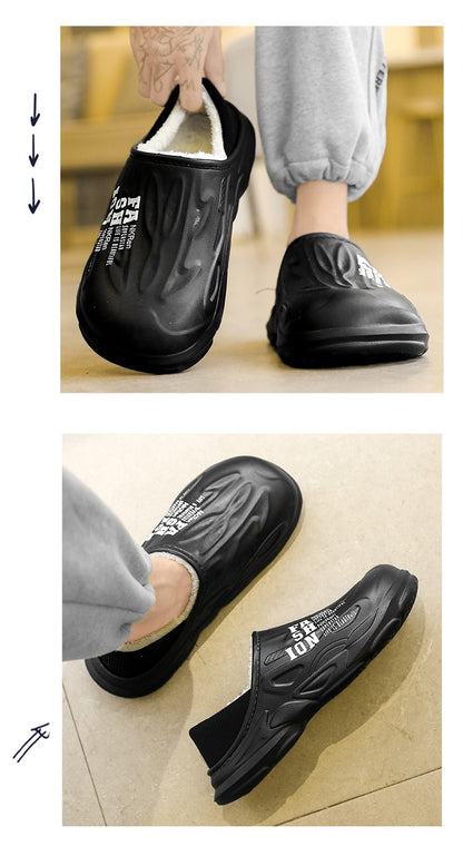 Winter Warm Sandals Women&Men Shoes Indoor Outdoor Slides Cotton Pantoffels Casual Clogs Fur Easy On Off House Floor Slippers