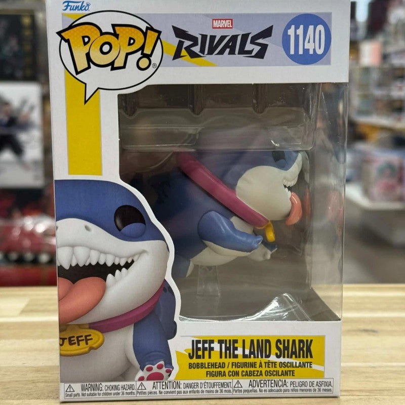 Boneco colecionável oficial e genuíno Funko Pop Marvel Rivals Jeff The Land Shark #1140, 3,2 polegadas, escultura em vinil
