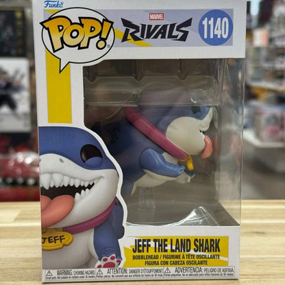 Boneco colecionável oficial e genuíno Funko Pop Marvel Rivals Jeff The Land Shark #1140, 3,2 polegadas, escultura em vinil