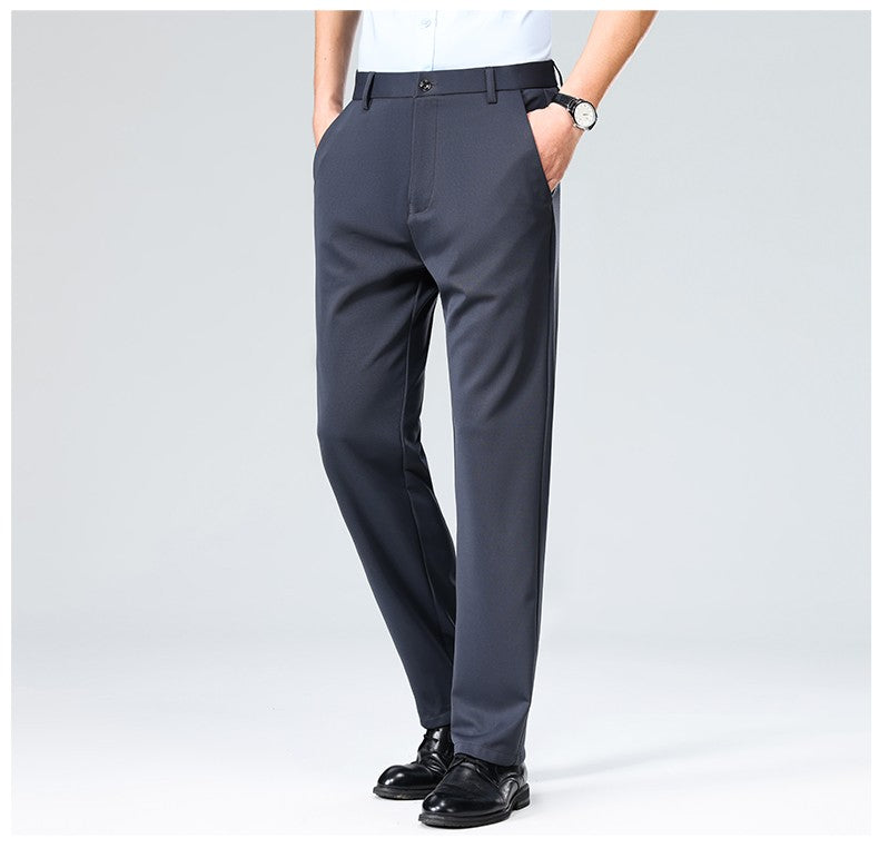 29-42 Men's Summer Thin Fashion Business Casual Suit Pants Long Pants Men's Elastic Straight Sleeve Formal Pants Plus Size