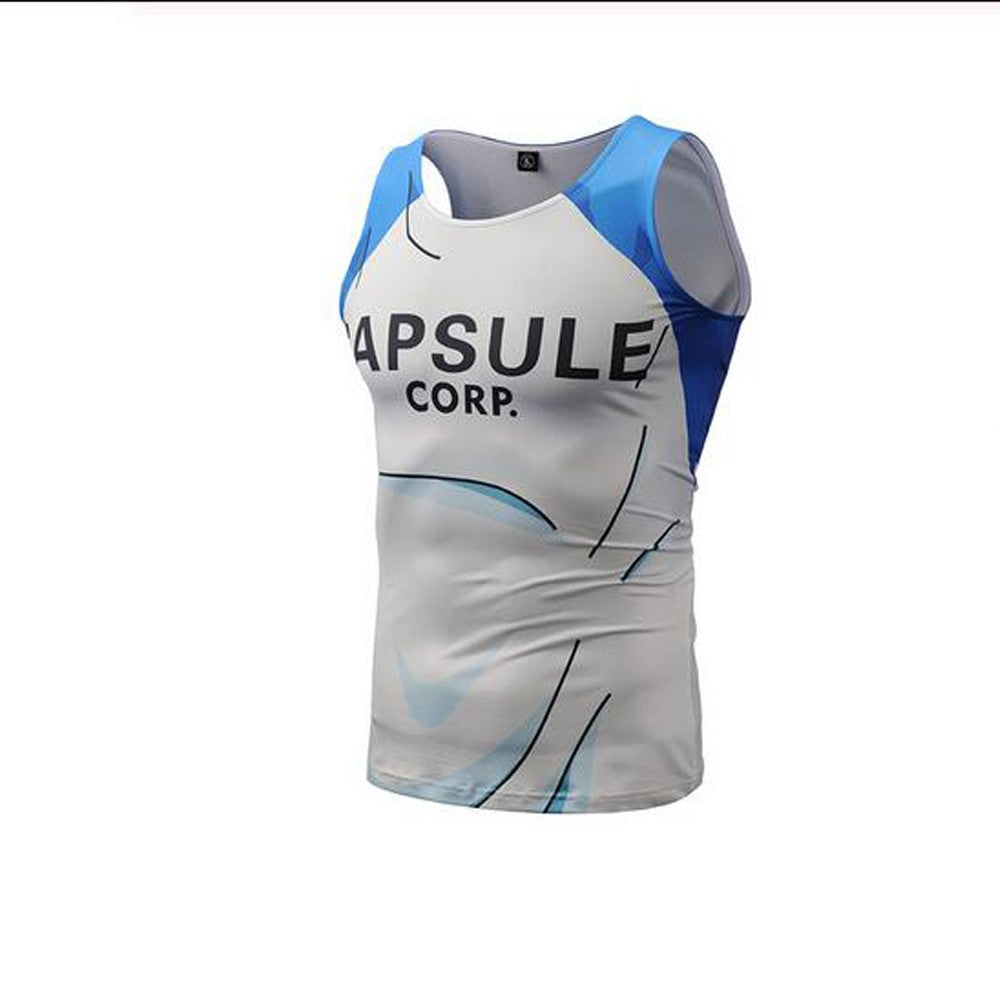 New Goku Men Summer T Shirt Gym CAPSULE CORP Printed Casual Quick-dry Fitness Short Sleeve Men's T-shirt Men Tees