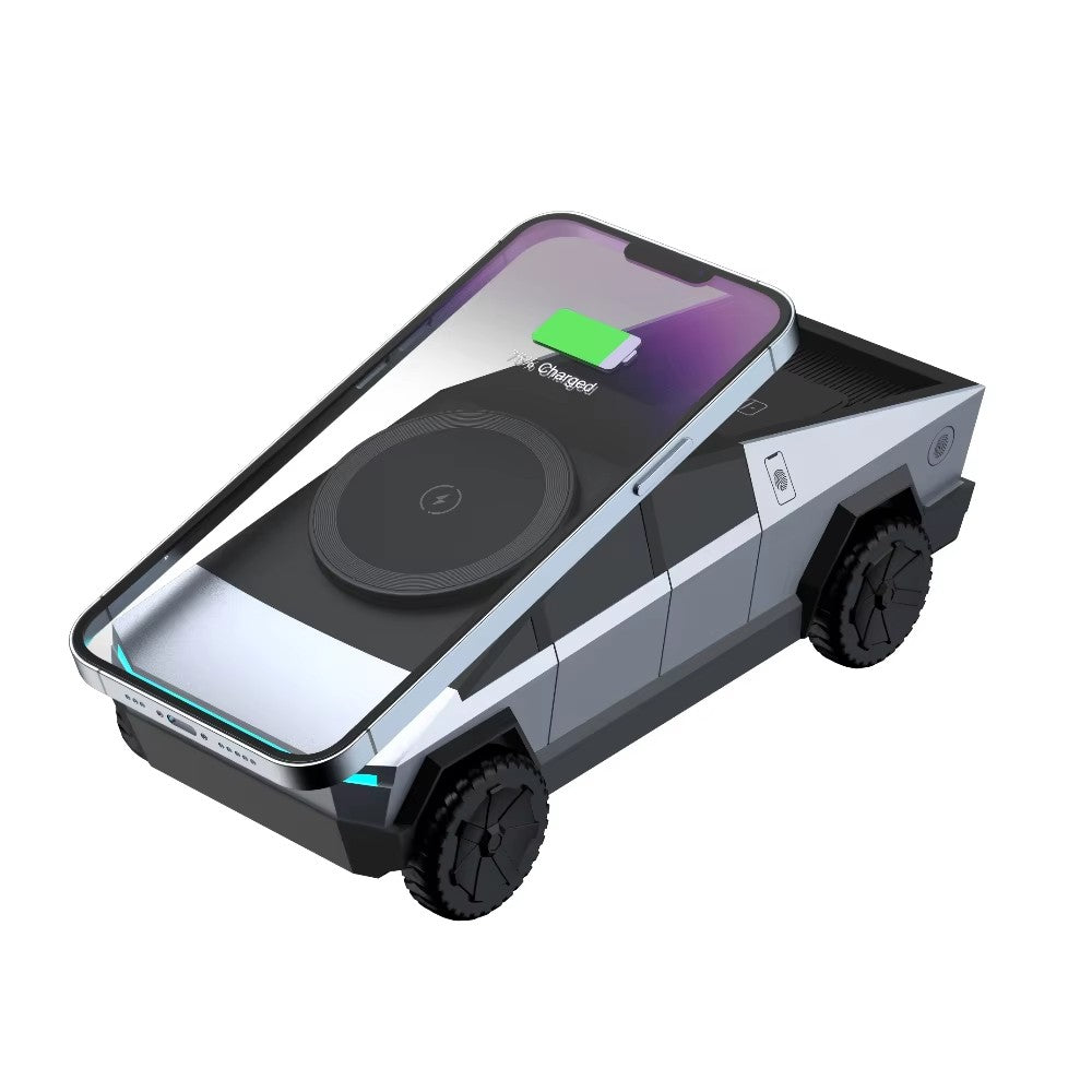 Suporte de Mesa Cybertruck Qi2 3 em 1 Base de Carregamento Sem Fio CyberDock para iPhone 16 15 14 Pro Max, AirPods, IWatch