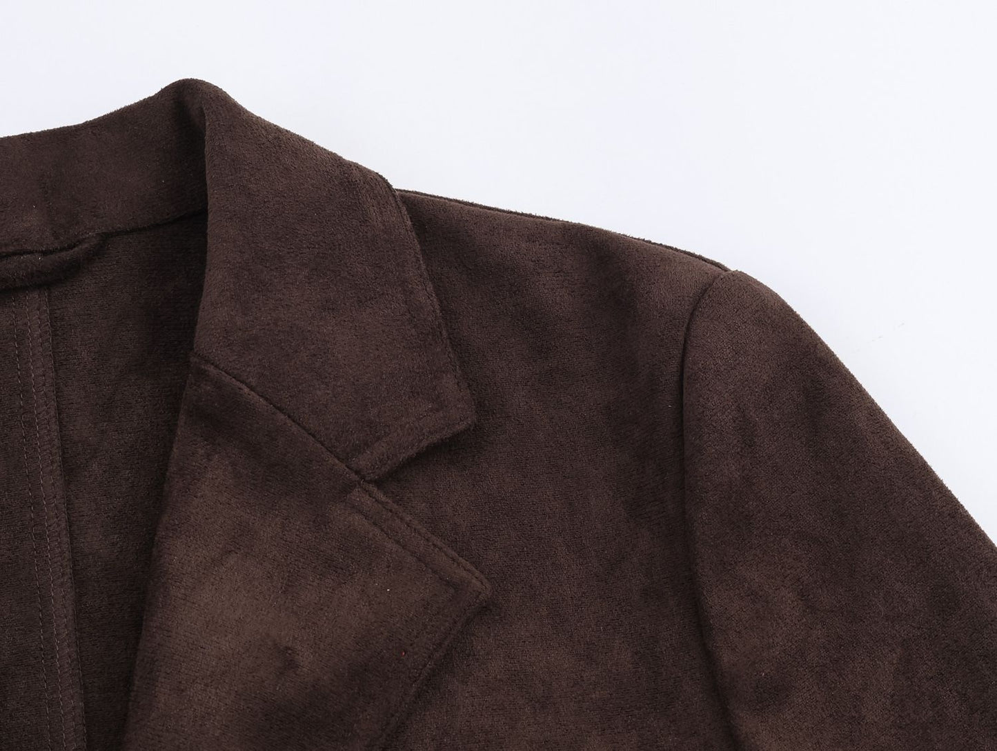 Woman's Commuting Loose Long Coat Lapel Single-breasted Solid Color Long Sleeves Patchwork Overcoat Early Autumn Female Chic Top