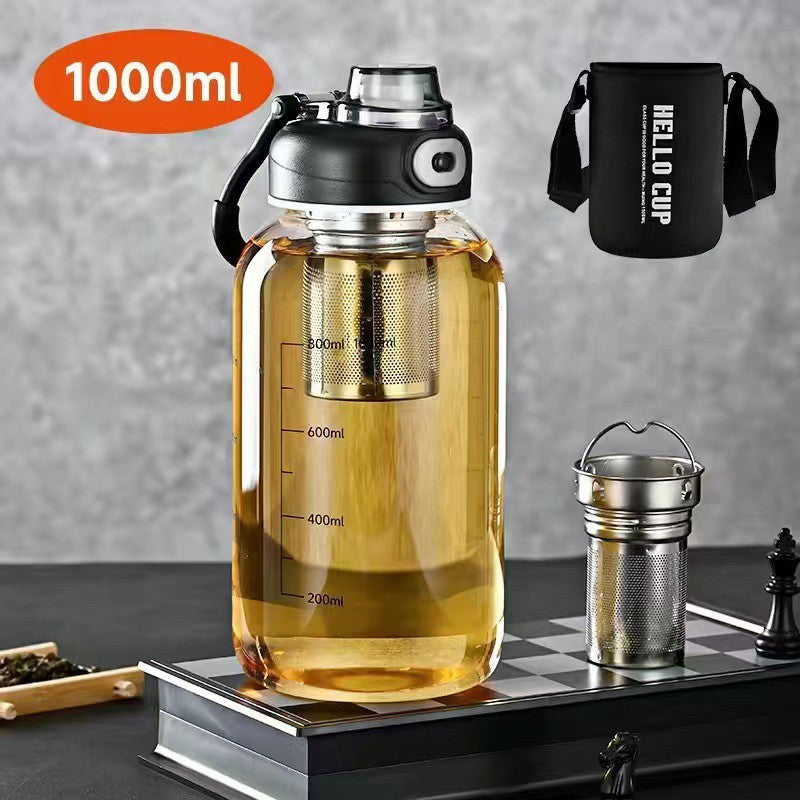 Copo De Vidro Transparente Com Filtragem Copos De Café De Grande Capacidade Com Tampa Utensílios De Cozinha Suprimentos De Barra Caneca De Chá Durável