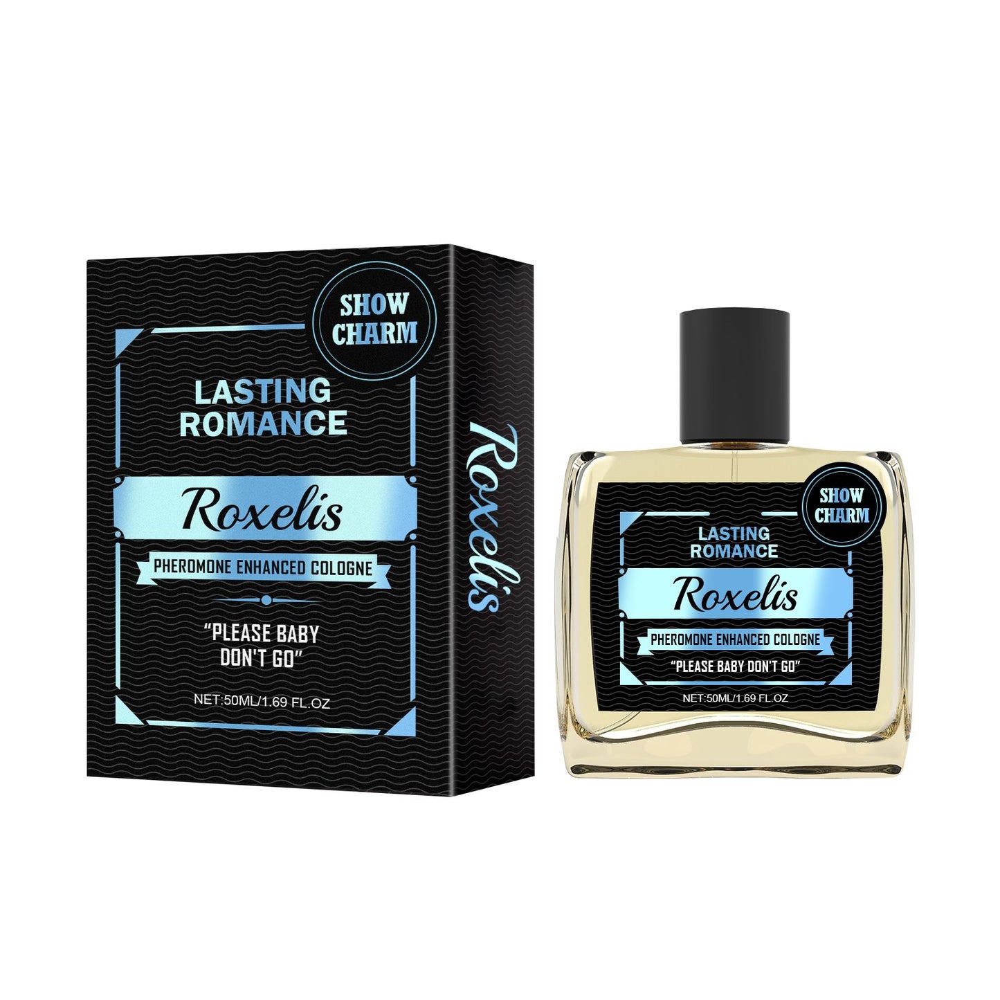 Roxelis 50ml Colônia Masculina Feromônio Aumenta Charme Confiança Namoro Paquera Atrai Glamour Duradouro Perfume Masculino