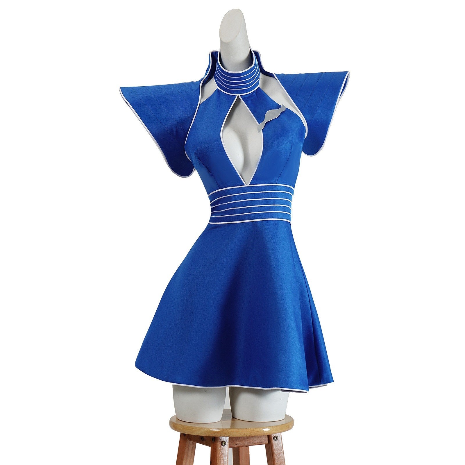 Britney Cosplay Costumes Women Blue Flight Attendant Uniform for Halloween Carnival Outfit