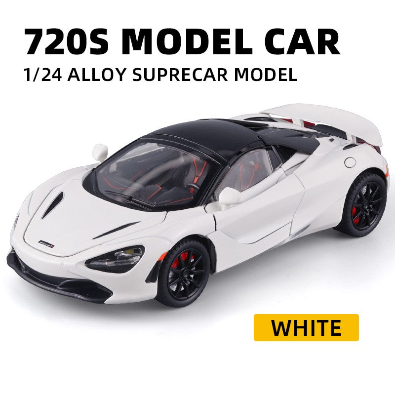 Mclaren 720s 1:24 Super Carro Esportivo Som e Luz Miniaturas Liga Fundido Modelo de Carro Presentes Para Namorado Brinquedos Para Crianças Presente Metal