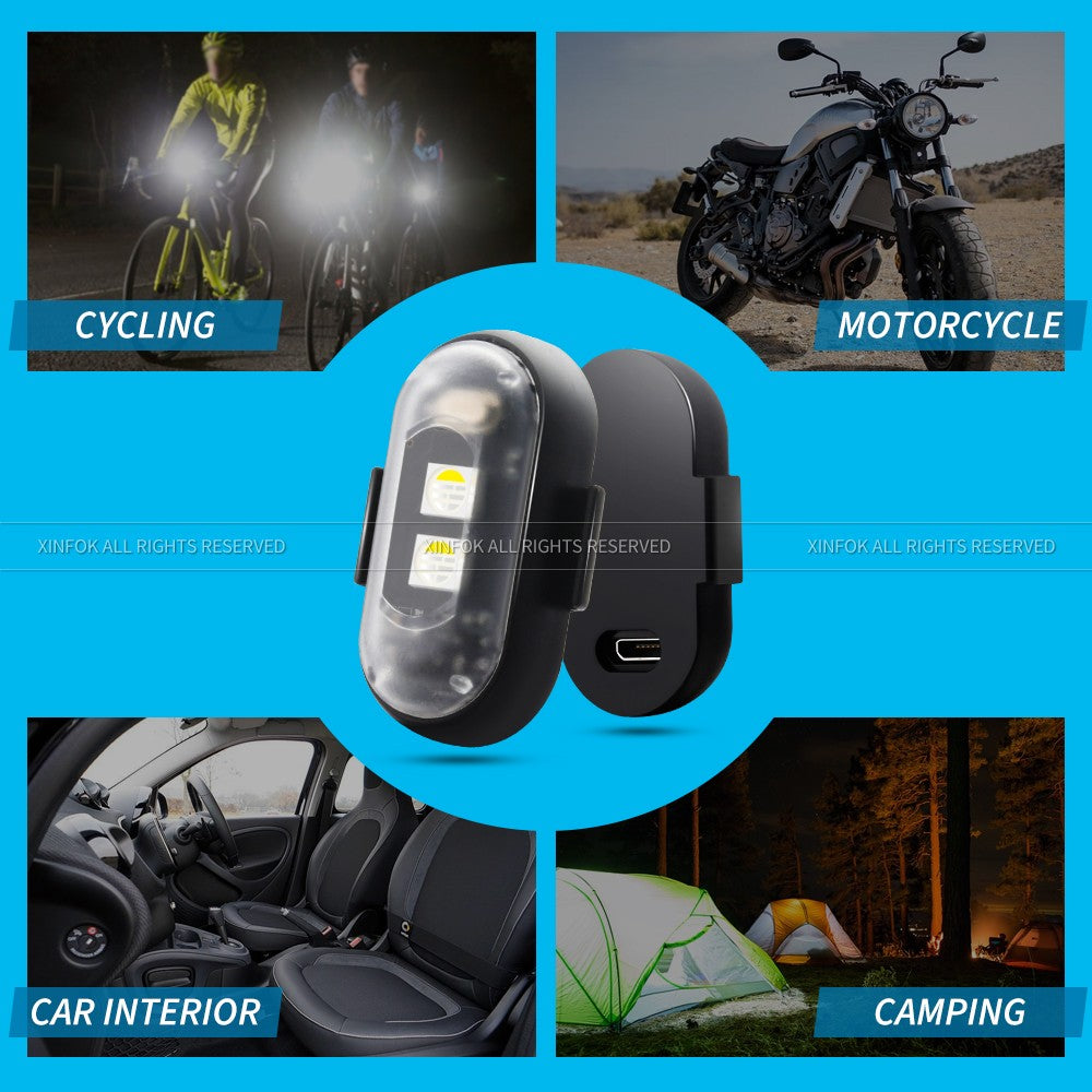 Acessórios de LED para Moto, Luzes Estroboscópicas RGB APP e Controle Remoto para Motocicleta, LED à Prova D'água para Moto
