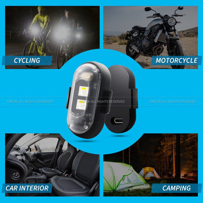 Acessórios de LED para Moto, Luzes Estroboscópicas RGB APP e Controle Remoto para Motocicleta, LED à Prova D'água para Moto