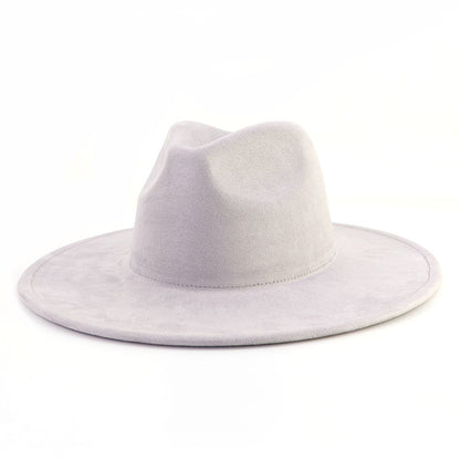 9.5 CM Big Brim Jazz Fedora Hats Men Suede Fabric Heart Top Felt Cap Women Luxury Designer Brand Party Green Fascinator Hats