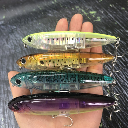 17g Surface Pencil Fishing Lures Walk the Dog Floating Wobbler Laser Artificial Bait for Trout Bass Seawater Swimbait Supplies