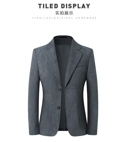 Blazer Hombre High-quality Men's Fashionable Corduroy Jacket Business Casual Social Banquet Formal Suit Jacket Plus Size Blaze