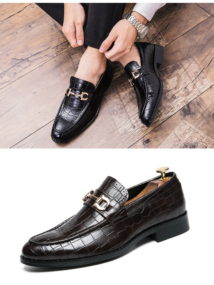 Autumn Brock leather men's head layer cowhide British Korean version breathable business dress casual wedding leather shoes