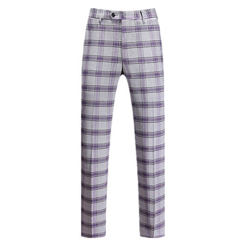 Gray-Purple Men's Striped Suit Pants, Fashion Slim Trousers, Wedding Party Dress Pant, Red Pantalones Hombre, Asia Sizes M-6XL.