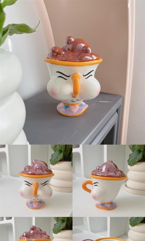 Disney Beauty and The Beast Ceramic Mug with Lid Cartoon Creative Coffee Cup for Milk Tea  Office Home Use Gift for Women Girls