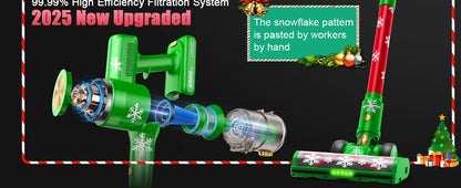 Cordless Vacuum Cleaner, 46Kpa/500W/55Mins Vacuum Cleaners for Home, Self-Standing Rechargeable Vacuum, Christmas Gifts