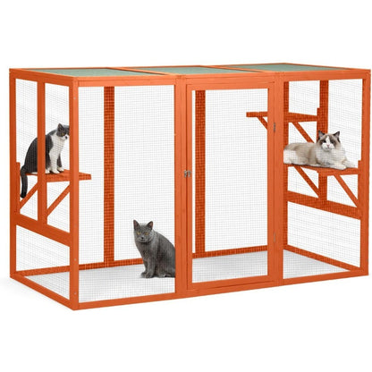 Catio Recinto Externo para Gatos 71 para Gatos no Pátio Grande Gaiola para Gatos à Prova de Intempéries com Acesso à Janela Ideal para Relaxamento ao Ar Lívre