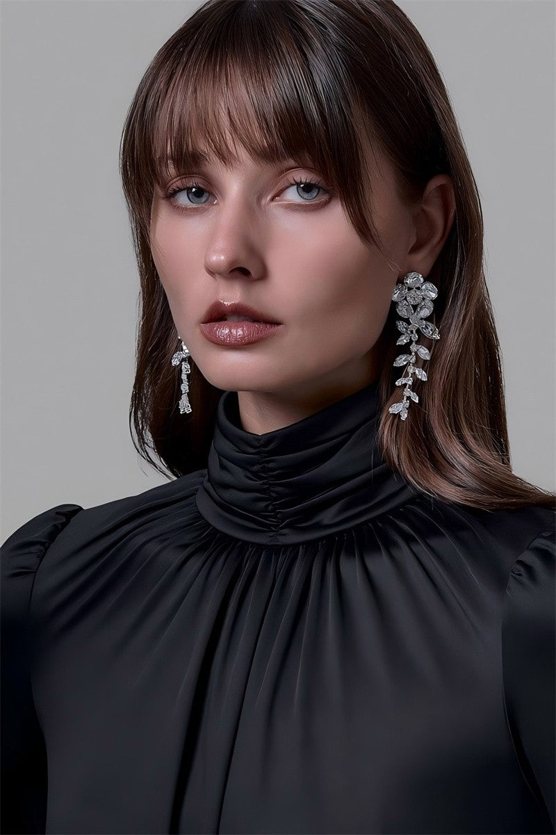 Mozision Turtleneck Backless Sexy Maxi Dress Women Gown Autumn Winter Elegant Long Sleeve Thigh High Split Club Party Long Dress