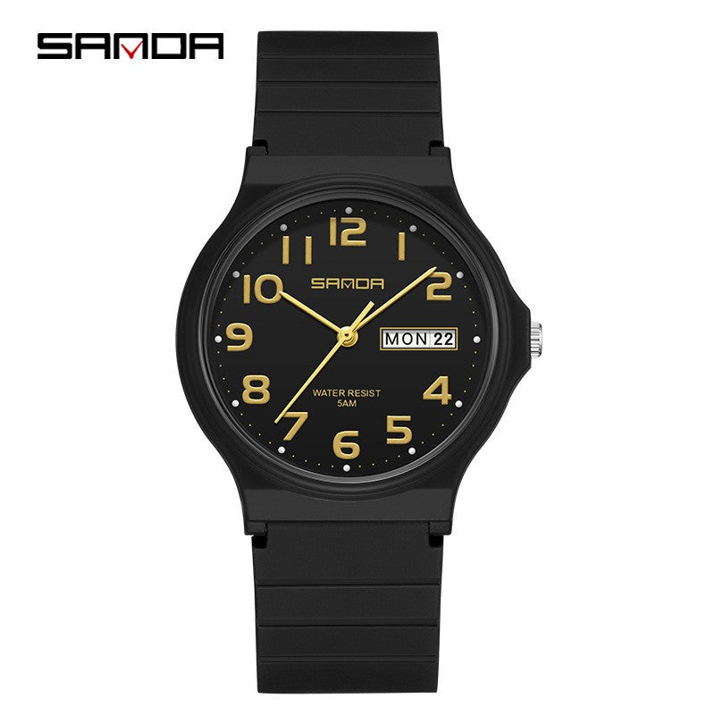 SANDA 9072 Student Quartz Watch Simple Light Fashion Resistant Outdoor Sport Wristwatch for Boy and Girl Best Gift