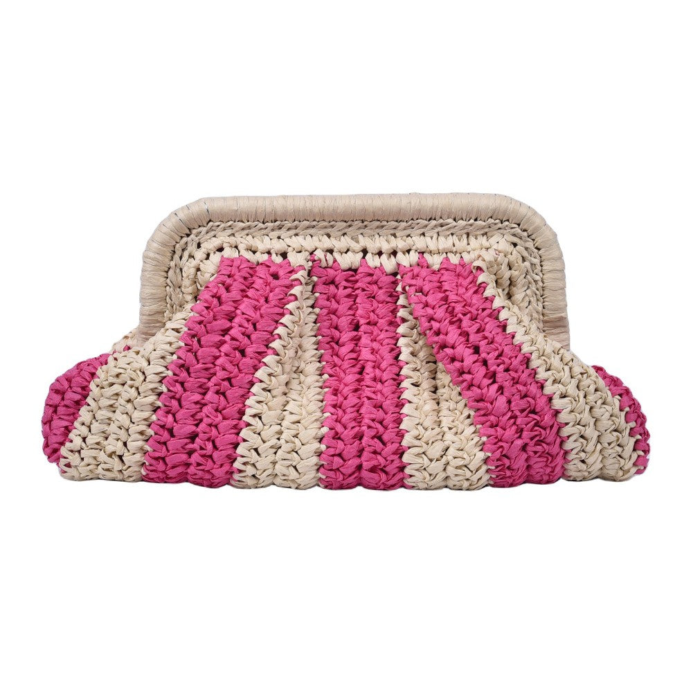 Straw Clutch Handbag Straw Evening Bag Handmade Clutch Purse Striped Woven Handbag Designer Weaving Pouch for Evening Party