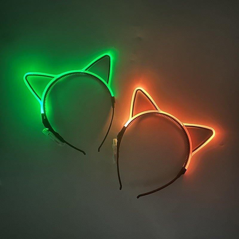 Halloween Christmas Anime Accessory Decorative Headwear Luminous LED Headband Glow Bow Ties Girls Women Cute Gift Headband