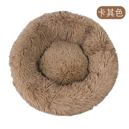 Camas redondas de pelúcia para cães e gatos, Tapetes de inverno para cães, Camas para animais de estimação, Suprimentos para animais de estimação
