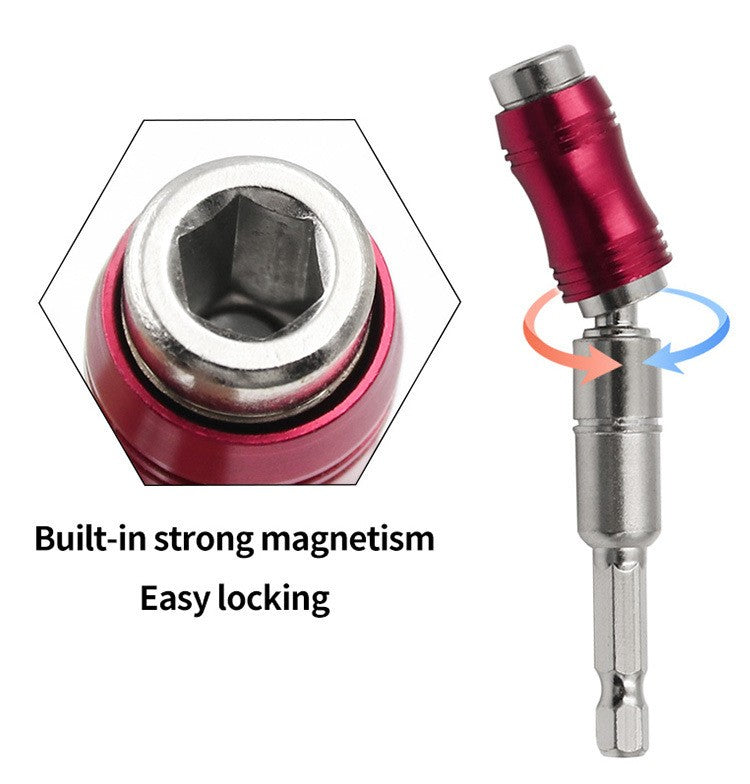 Haste de extensão de broca de troca rápida com anel magnético hexagonal de 1/4 de polegada para pontas de chave de fenda e ferramentas manuais