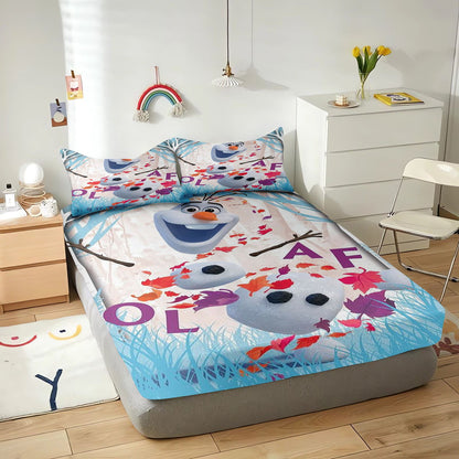 Frozen Fitted Sheet Children 100% Polyester Coverage Sheets Cartoon Cover Elastic Cute Digital Printing Bedding Teenager