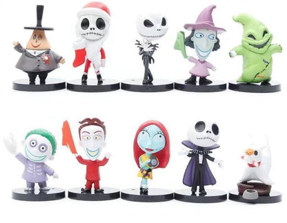 10pcs/set The Nightmare Before Christmas Jack Skellington Model Figure Toys