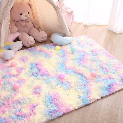 Plush Area Rug Bedroom Carpet Super Soft Foot Bedside Mat Fuzzy Children Carpet Prayer Rugs Living Room Rug Room Decoration